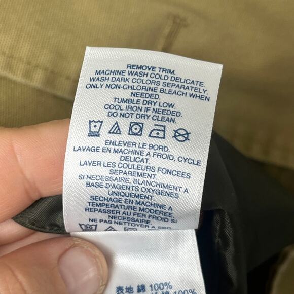 Lands' End Canvas Flannel Lined Corduroy Collar Tan Brown Chore Jacket Men's XL - Picture 9 of 11